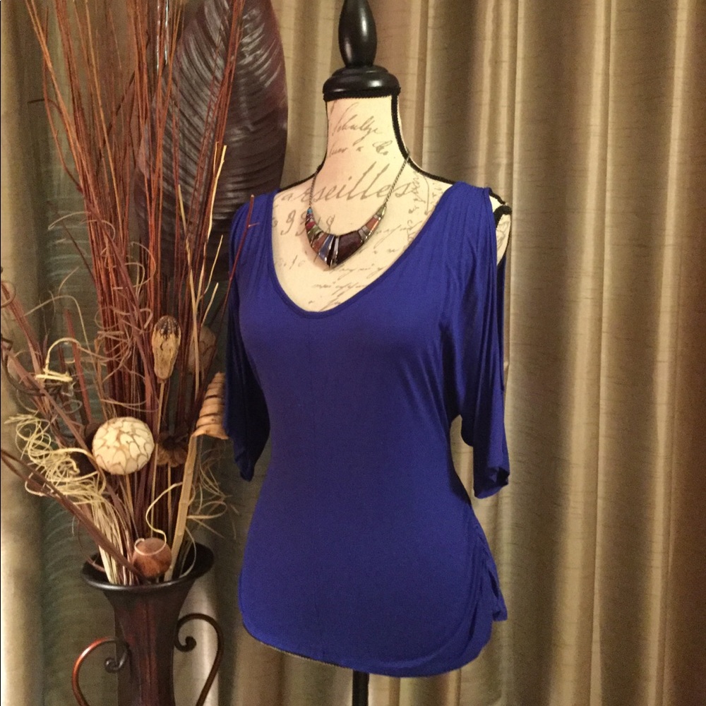 NEW Cold Shoulder Top in Royal Blue